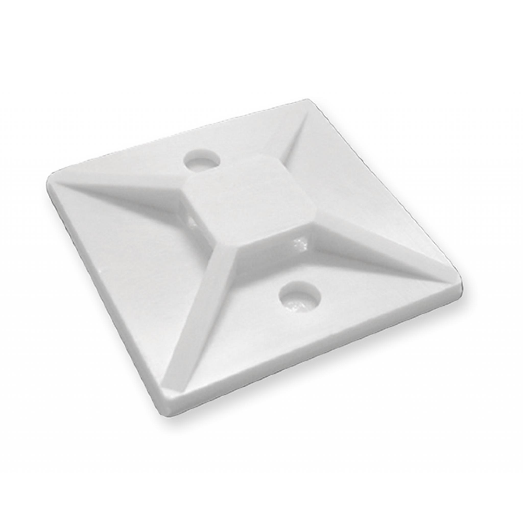 Adhesive 19mm x 19mm Cable Tie Base White (Each)