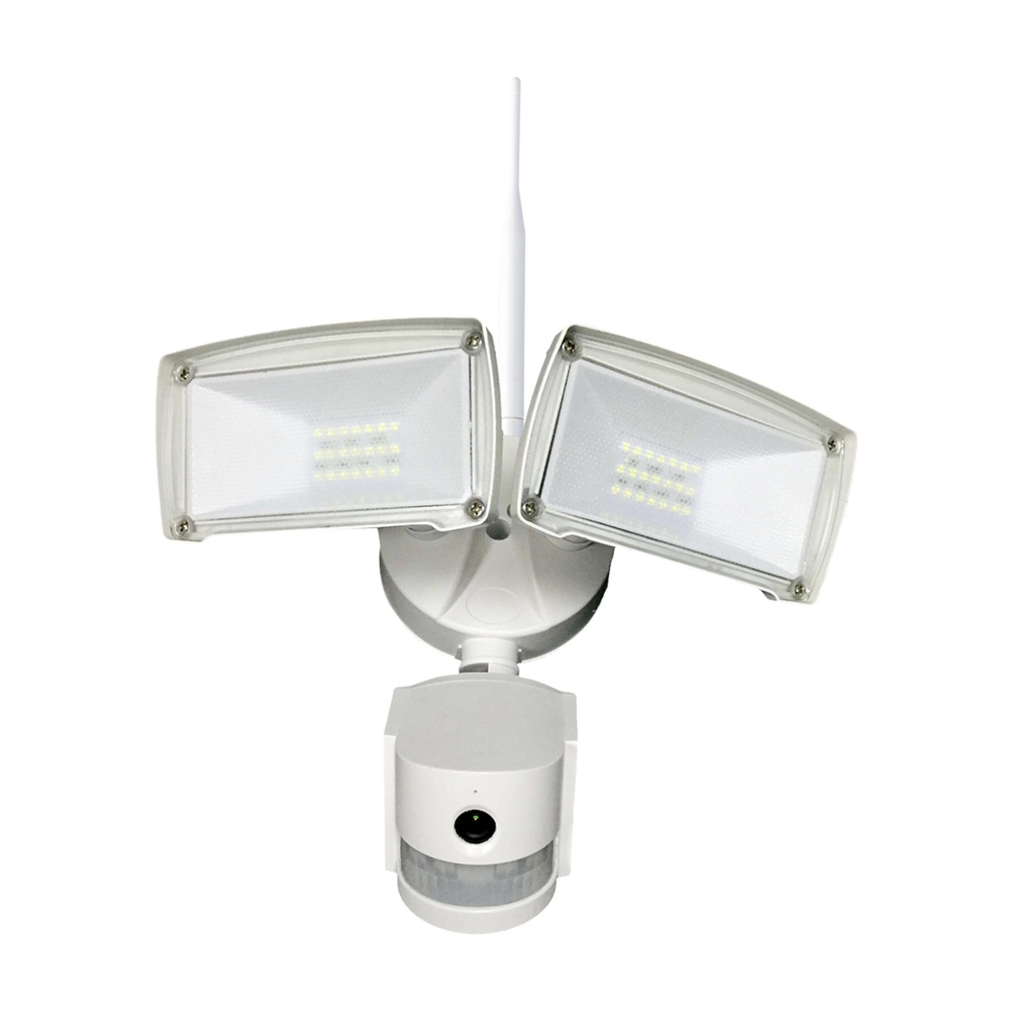 Wifi Outdoor Floodlight with PIR & Security Camera White