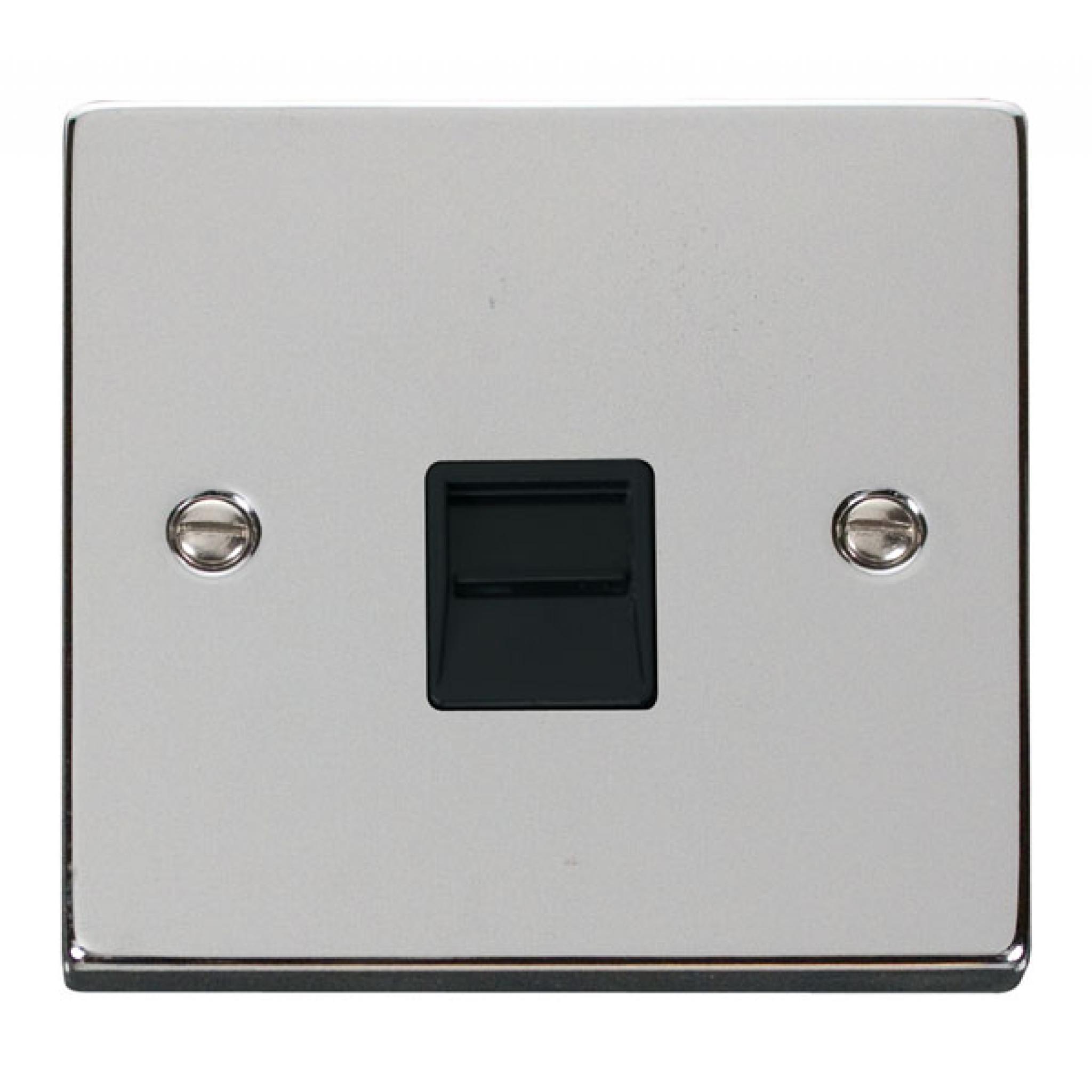 Single Telephone Socket Outlet Secondary Black