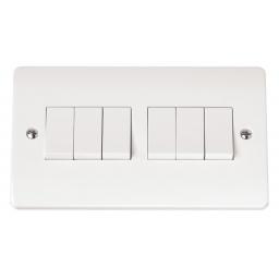 10AX 6 Gang 2 Way Plate Switch