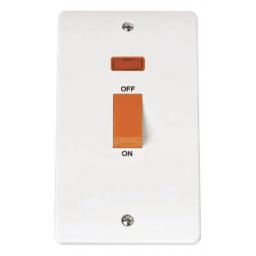 45A 2 Gang Single Cooker Switch With Neon
