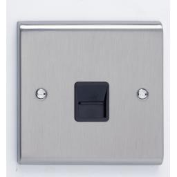 Master Telephone Outlet- Stainless Steel/Black