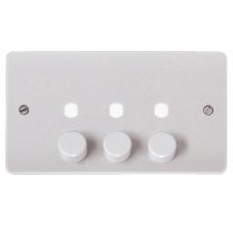 MODE 3 GANG DOUBLE DIMMER PLATE & KNOBS