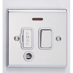 13A DP Switched with Flex Outlet & Neon- Chrome/White