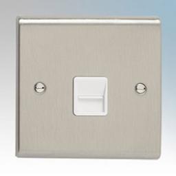 Secondary Telephone Outlet- Stainless Steel/White