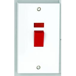 50A DP Tall Switch with Red Rocker & Neon