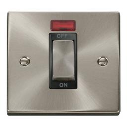Ingot 1 Gang 45a Dp Switch With Neon - Black