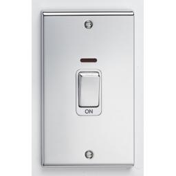 45A DP Tall Switch & Neon - Chrome with Whit