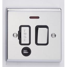 13A DP Switched with Flex Outlet & Neon- Chrome/Black