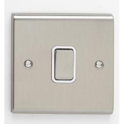 10A 1G Intermediate Switch- Stainless Steel/White