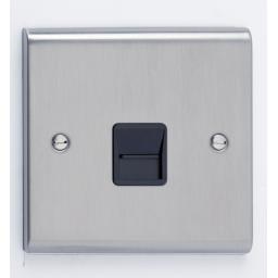 Secondary Telephone Outlet- Stainless Steel/Black