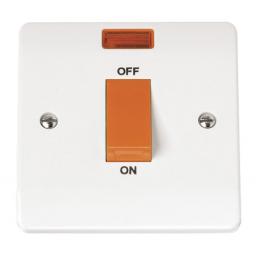 45A 1 Gang Single Cooker Switch With Neon