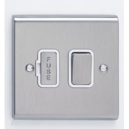 13A DP Switched- Stainless Steel/White