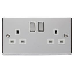 2 Gang 13a Dp ‘Ingot’ Switched Socket Outlet - White