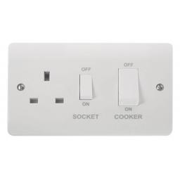 45A Cooker Switch With 13A DP Switched Socket Outlet