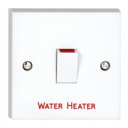 20A DP Switch marked Water Heater