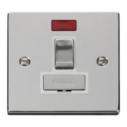 13a Fused ‘Ingot’ Switched Connection Unit W/Neon - White
