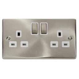 2 Gang 13a Dp ‘Ingot’ Switched Socket Outlet - White