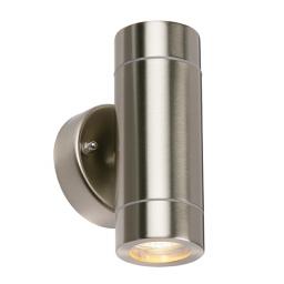 Palin 2lt Wall IP44 35W - Brushed Stainless Steel