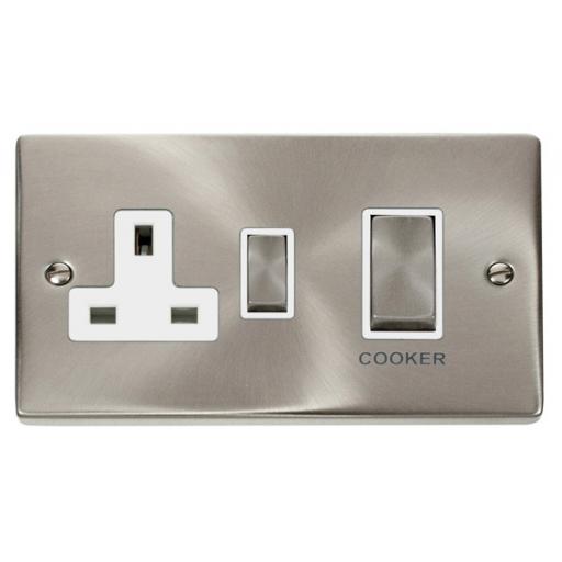 Ingot 45a Dp Switch + 13a Switched Socket - White