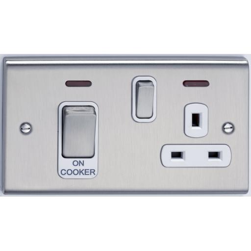 45A Cooker Control Unit & Neon- Stainless St/White