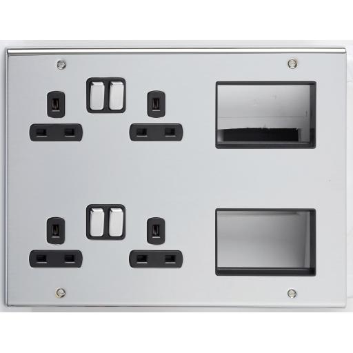 Media Plate with Co-Axial Male, BT Secondary & 4 Blank Modul