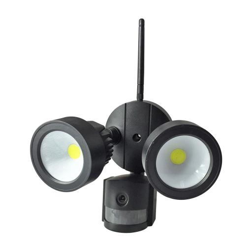 Wifi Outdoor Floodlight with PIR & Security Camera - Black