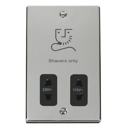 Dual Voltage Shaver Socket Outlet 115/230v - Black
