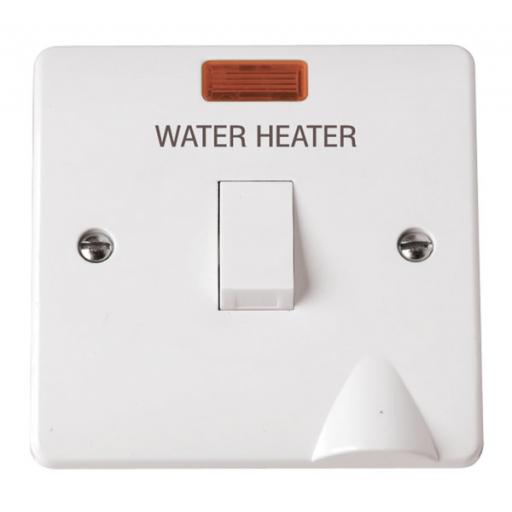20A DP Switch With Neon ‘Water Heater’ + Flex Outlet