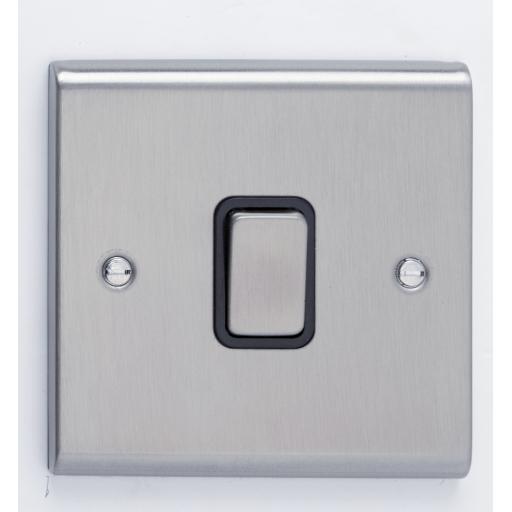 20A DP Switch- Stainless Steel/Black
