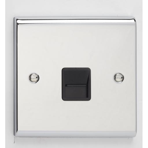 Secondary Telephone Outlet- Chrome/Black