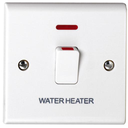 20A DP Switch with Neon marked Water Heater
