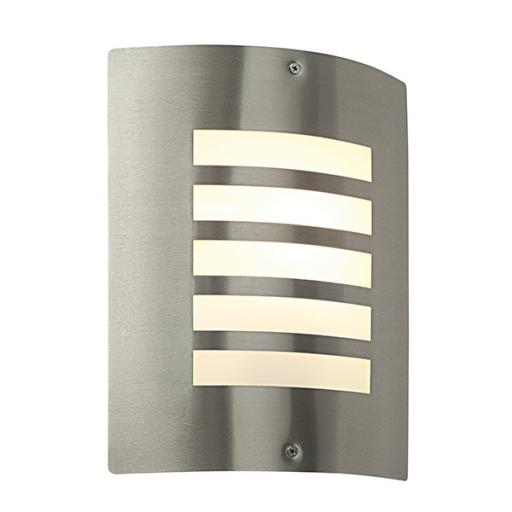 Bianco 1lt Wall IP44 60W - Brushed Stainless Steel
