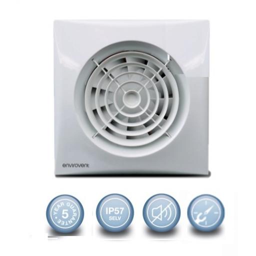 Envirovent Silent 4"/100mm Extractor Fan - SELV & Timer
