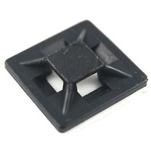 Adhesive 19mm x 19mm Cable Tie Base - Black (Each)