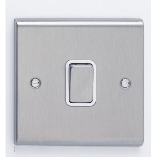 20A DP Switch- Stainless Steel/White
