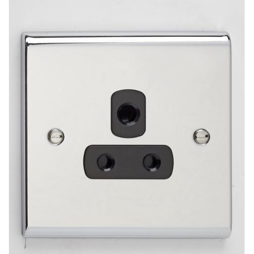 5A 1G Unswitched Socket Chr/Blk