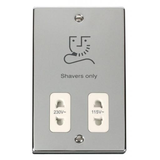 Dual Voltage Shaver Socket Outlet 115/230v - White
