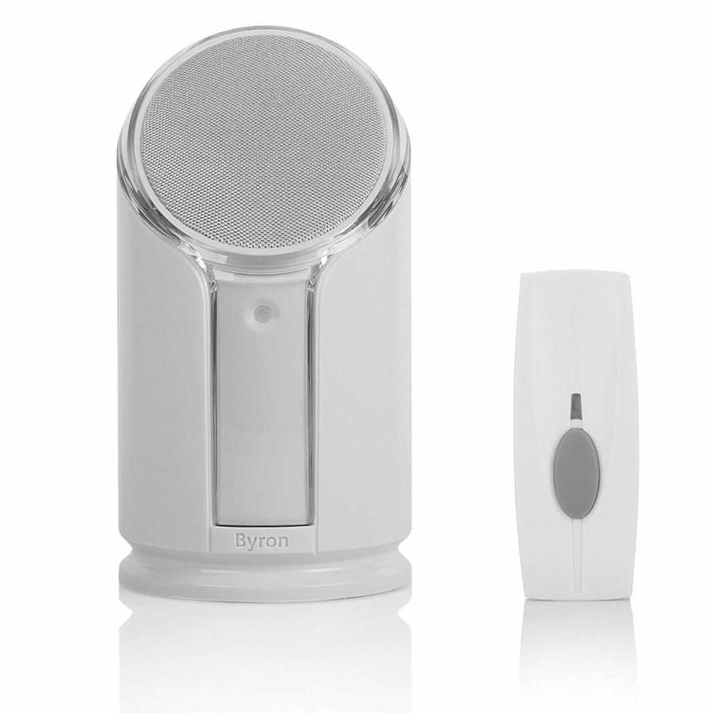 Byron Sentry Extra Loud Wireless Portable Door Bell Kit with Strobe Alert
