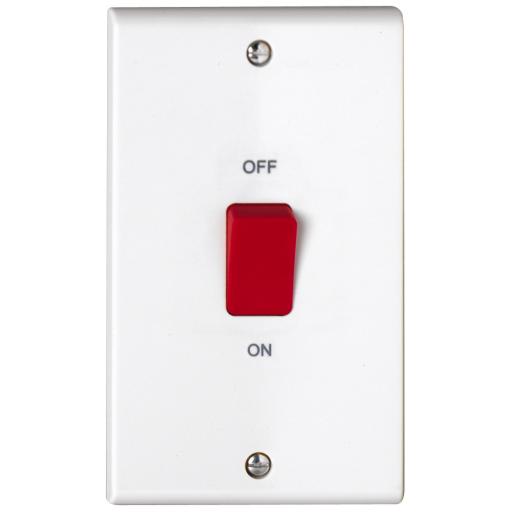 45A DP Tall Switch with Red Rocker