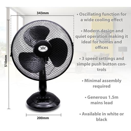 Prem-I-Air 12 (30 cm) Oscillating Desktop Fan